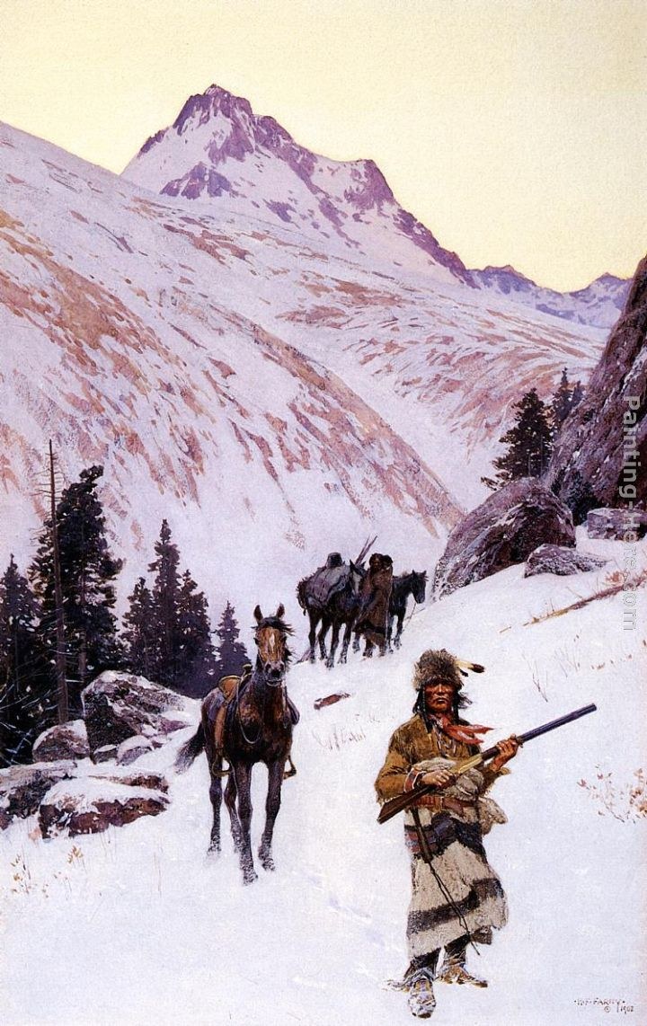 Henry Farny Indian Family - Winter Move